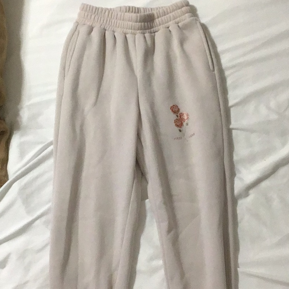 Cream sweatpants